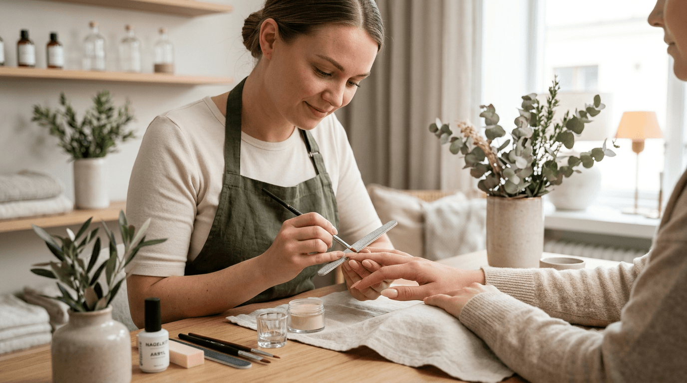 Nytt set akrylnaglar - Gyllene filen